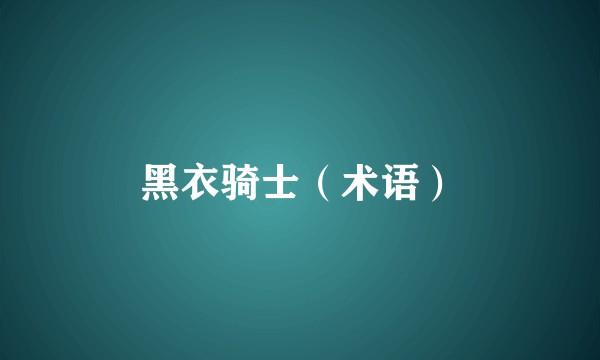黑衣骑士（术语）