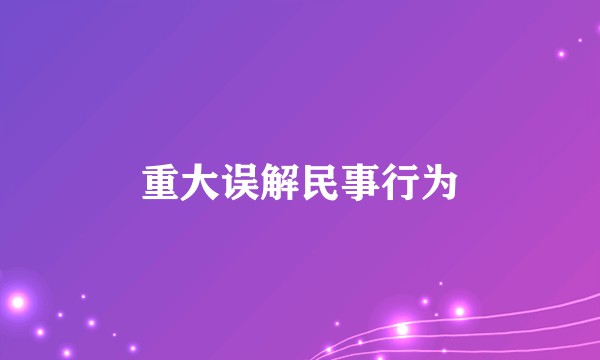 重大误解民事行为