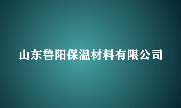 山东鲁阳保温材料有限公司