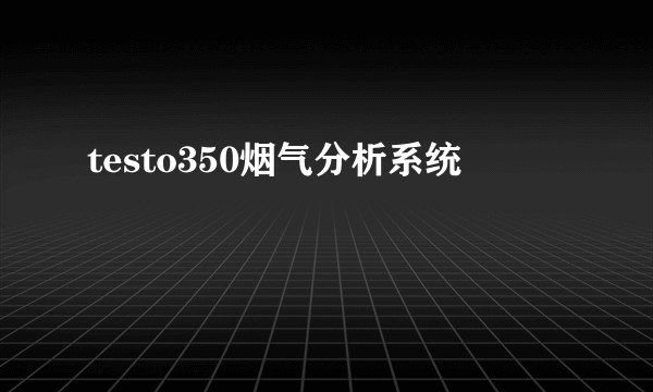 testo350烟气分析系统