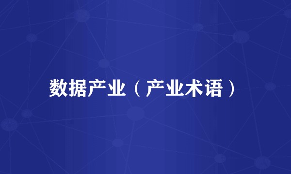 数据产业（产业术语）