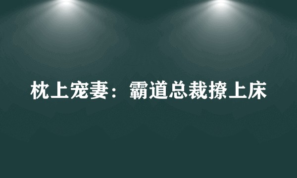 枕上宠妻：霸道总裁撩上床