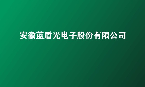 安徽蓝盾光电子股份有限公司