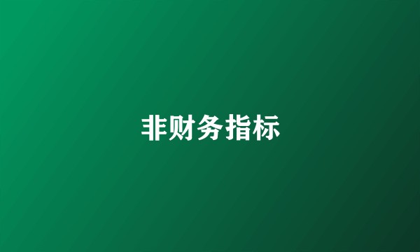 非财务指标