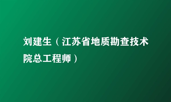刘建生（江苏省地质勘查技术院总工程师）