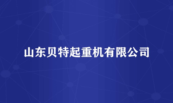 山东贝特起重机有限公司