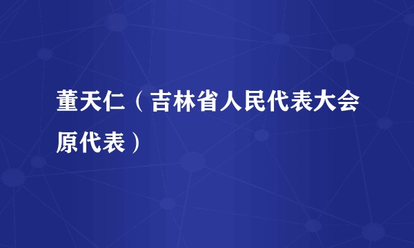 董天仁（吉林省人民代表大会原代表）