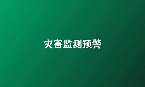 灾害监测预警