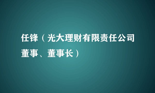 任锋（光大理财有限责任公司董事、董事长）