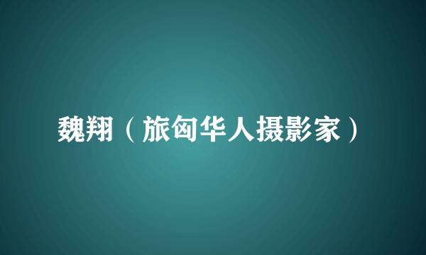 魏翔（旅匈华人摄影家）