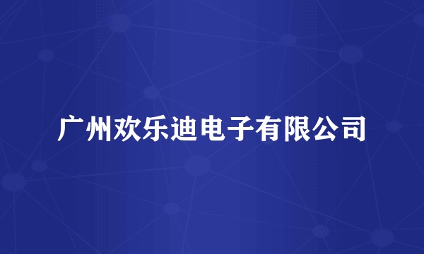 广州欢乐迪电子有限公司
