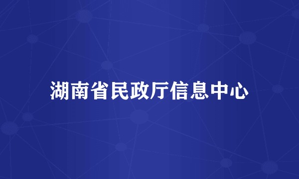 湖南省民政厅信息中心