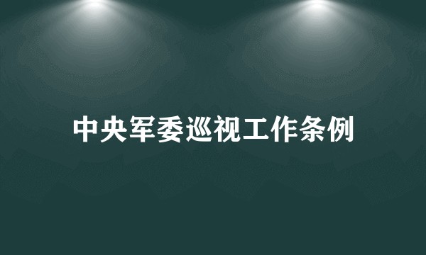 中央军委巡视工作条例