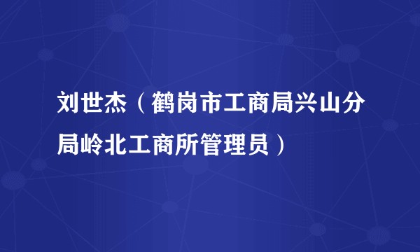 刘世杰（鹤岗市工商局兴山分局岭北工商所管理员）