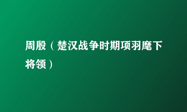 周殷（楚汉战争时期项羽麾下将领）