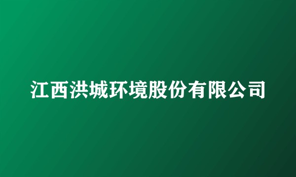 江西洪城环境股份有限公司