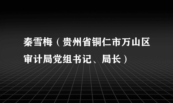 秦雪梅（贵州省铜仁市万山区审计局党组书记、局长）