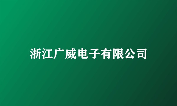 浙江广威电子有限公司