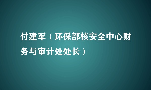 付建军（环保部核安全中心财务与审计处处长）