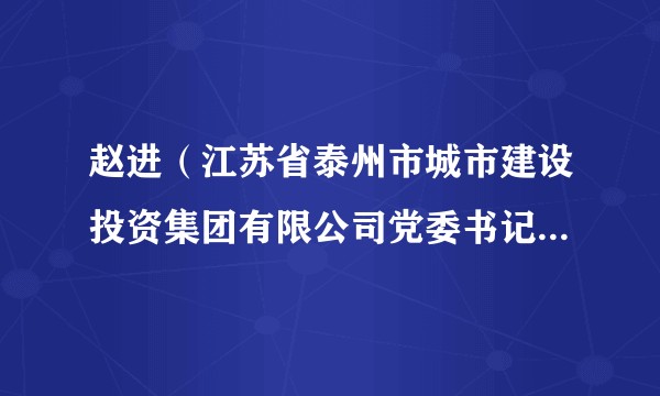 赵进（江苏省泰州市城市建设投资集团有限公司党委书记、董事长和法定代表人）