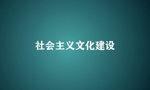 社会主义文化建设