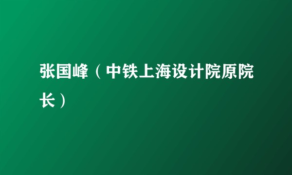 张国峰（中铁上海设计院原院长）