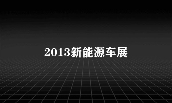 2013新能源车展