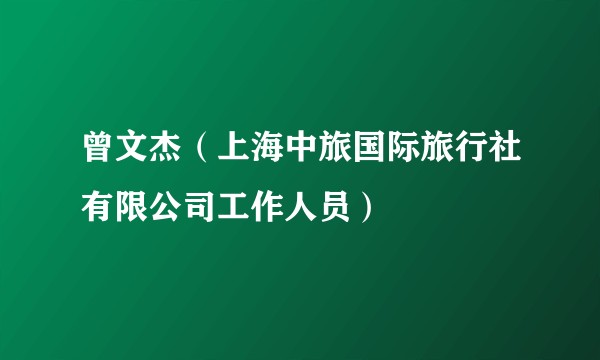 曾文杰（上海中旅国际旅行社有限公司工作人员）