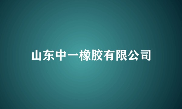 山东中一橡胶有限公司