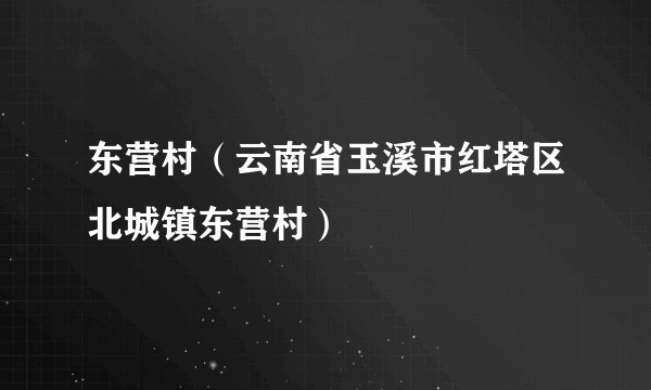 东营村(云南省玉溪市红塔区北城镇东营村)