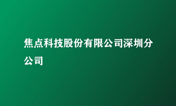 焦点科技股份有限公司深圳分公司