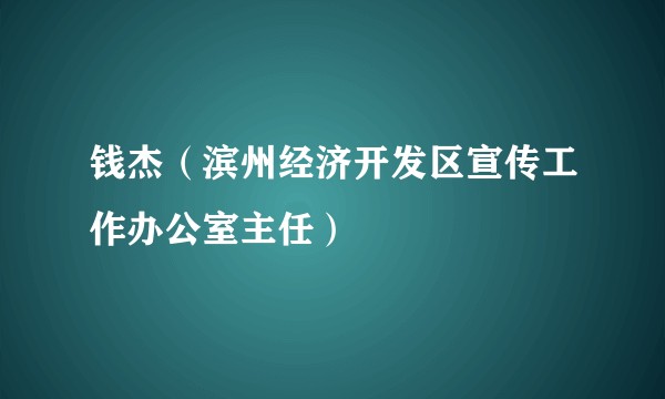 钱杰（滨州经济开发区宣传工作办公室主任）