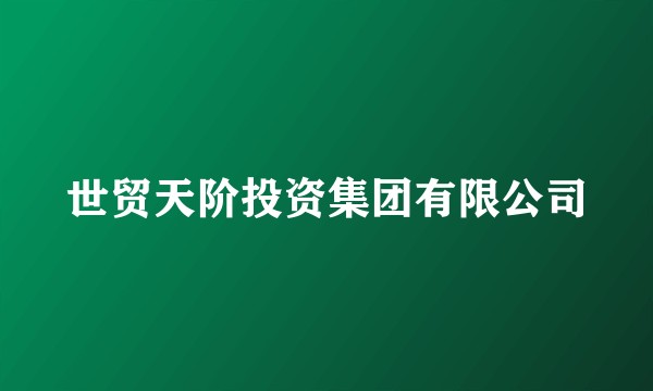 世贸天阶投资集团有限公司