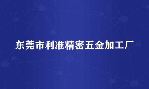 东莞市利准精密五金加工厂