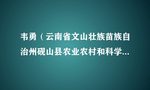 韦勇（云南省文山壮族苗族自治州砚山县农业农村和科学技术局党组成员、副局长）