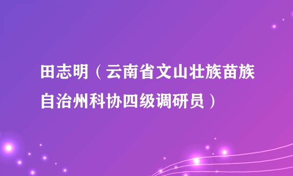 田志明（云南省文山壮族苗族自治州科协四级调研员）