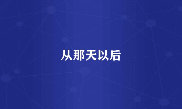 从那天以后