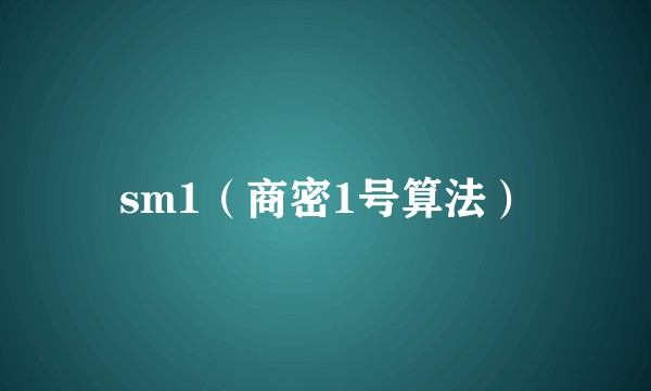 sm1（商密1号算法）
