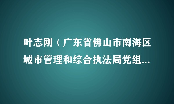 叶志刚（广东省佛山市南海区城市管理和综合执法局党组成员、副局长）