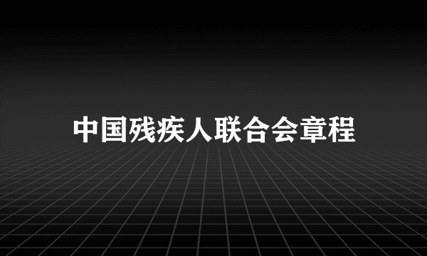 中国残疾人联合会章程