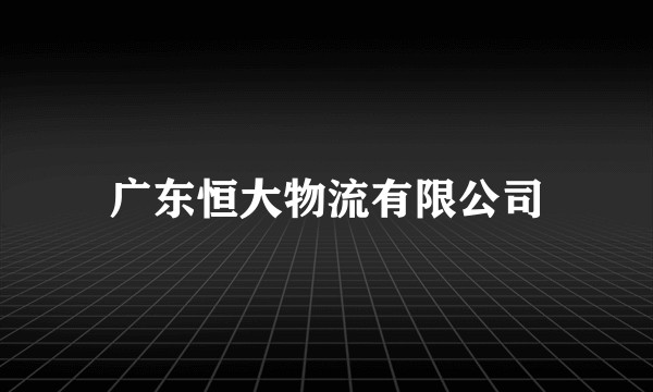 广东恒大物流有限公司