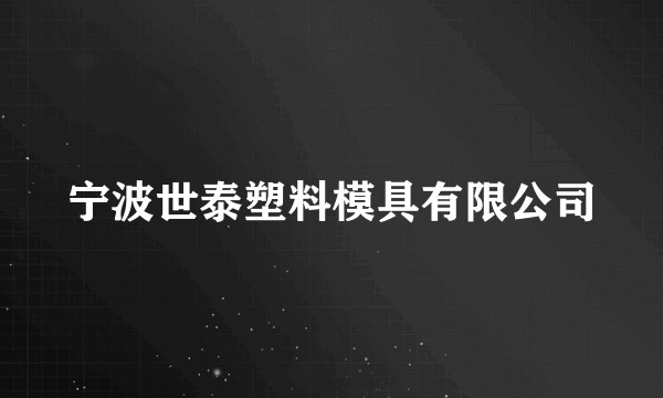 宁波世泰塑料模具有限公司