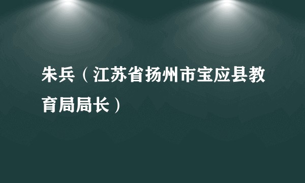 朱兵（江苏省扬州市宝应县教育局局长）