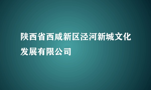 陕西省西咸新区泾河新城文化发展有限公司