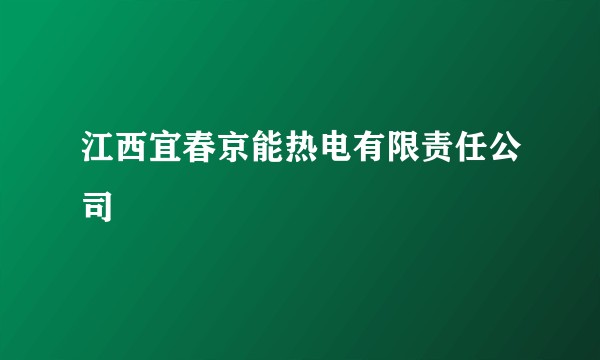 江西宜春京能热电有限责任公司
