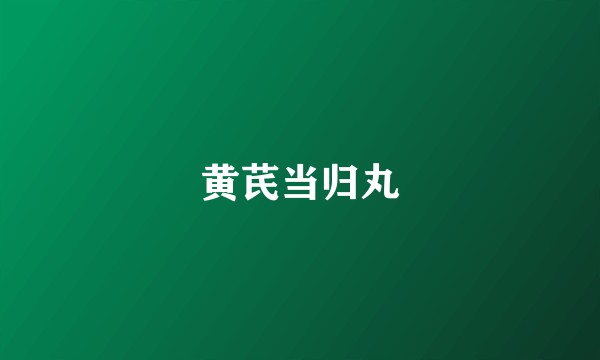 黄芪当归丸