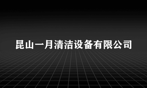 昆山一月清洁设备有限公司