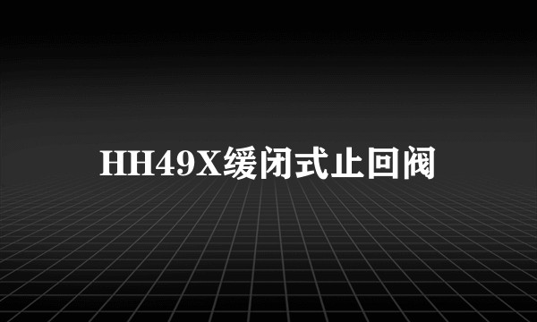 HH49X缓闭式止回阀