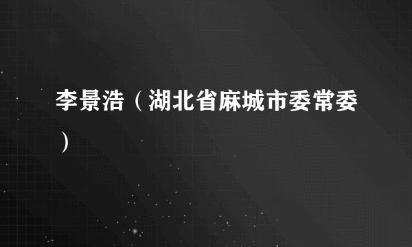李景浩（湖北省麻城市委常委）