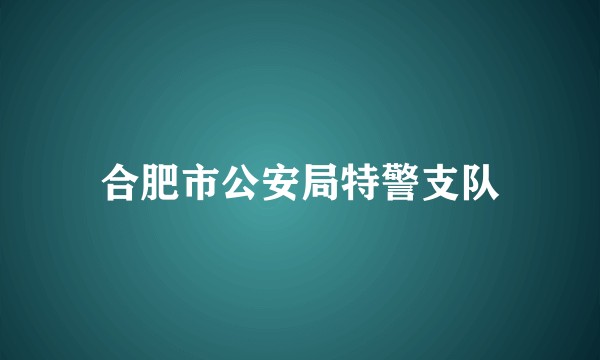 合肥市公安局特警支队